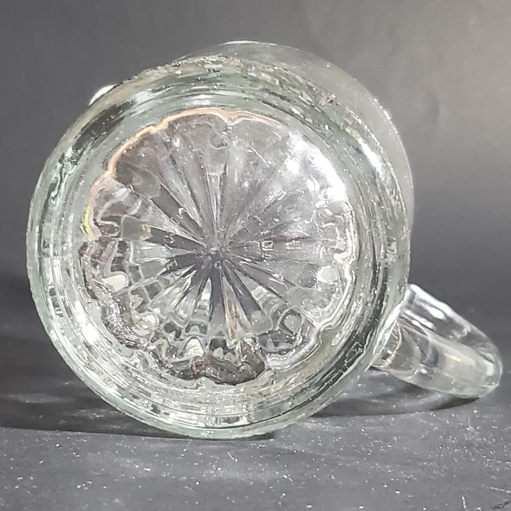 Vintage Glass Creamer, Small Textured Pitcher with 